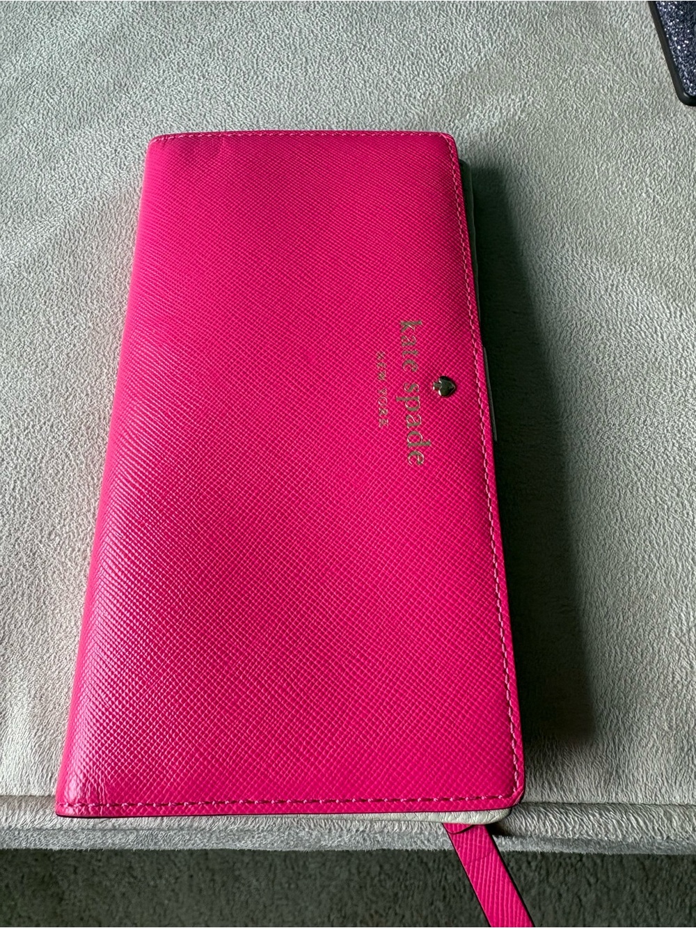 kate spade Bright Pink Saffiano Leather Continental Wallet